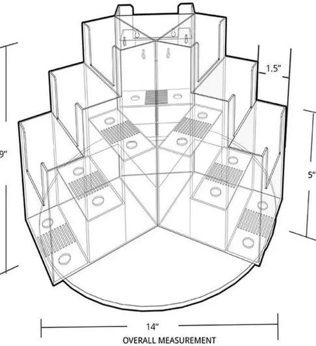 Alt view image 3 of 3 - AZAR DISPLAYS 252810 Nine-Pocket Three-Tier Revolving Trifold Brochure Holder