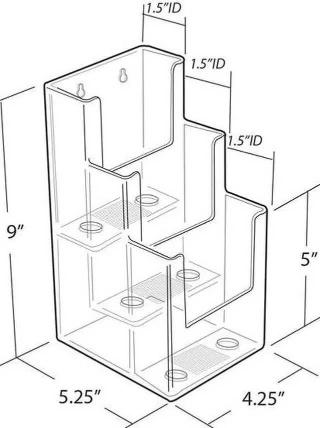 Alt view image 2 of 3 - AZAR DISPLAYS 252810 Nine-Pocket Three-Tier Revolving Trifold Brochure Holder