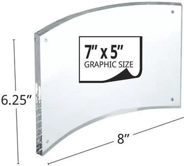 Alt view image 2 of 3 - AZAR DISPLAYS 252931 Curved Magnetic Acrylic Sign Holder 7"W X 5"H, PK2