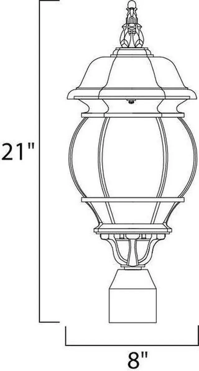 Alt view image 2 of 2 - MAXIM 1035BK Crown Hill 3-Light 8" Wide Black Outdoor Pole/Post Mount