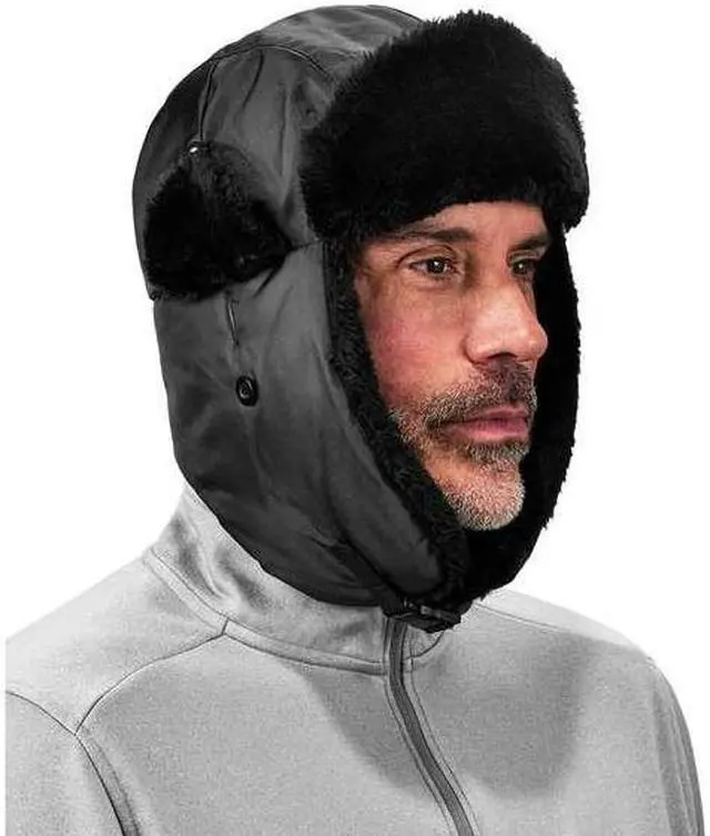 Alt view image 2 of 4 - ERGODYNE 6802Z Black Zippered Trapper Hat,L/XL
