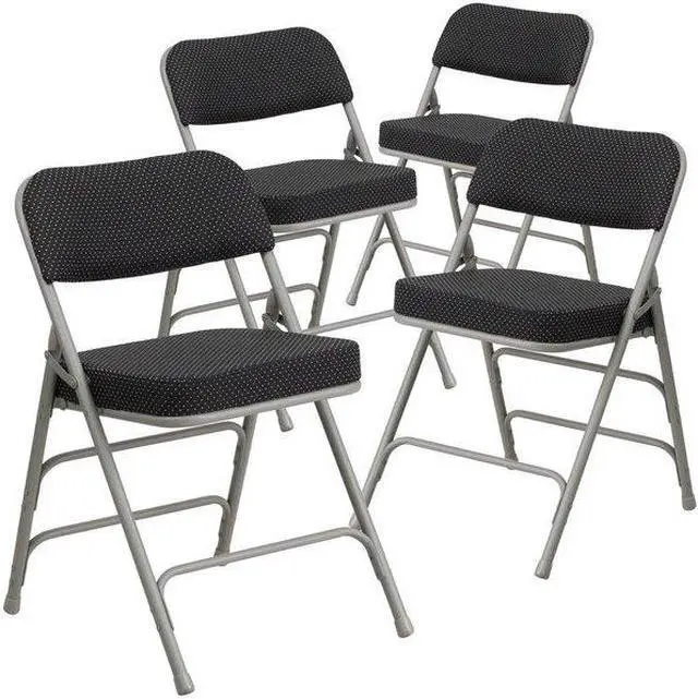 Alt view image 9 of 14 - Flash Furniture Metal Folding Chair Black Pin-Dot Set of 4 (4AWMC340AFBK)