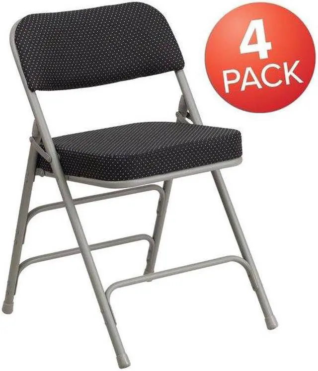 Alt view image 11 of 14 - Flash Furniture Metal Folding Chair Black Pin-Dot Set of 4 (4AWMC340AFBK)