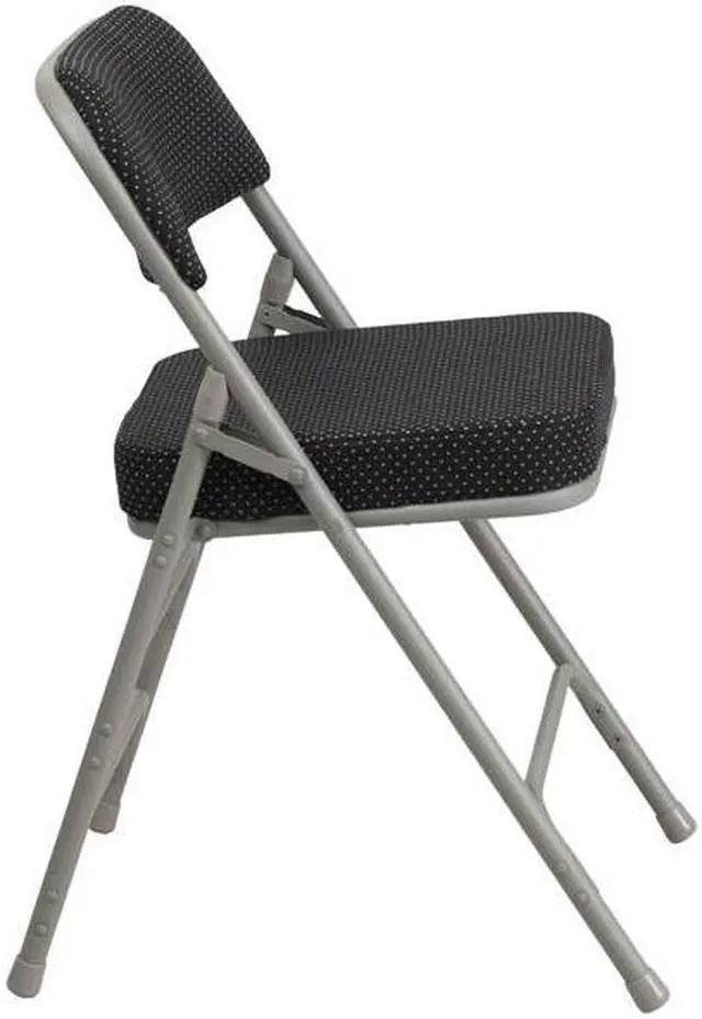 Alt view image 14 of 14 - Flash Furniture Metal Folding Chair Black Pin-Dot Set of 4 (4AWMC340AFBK)