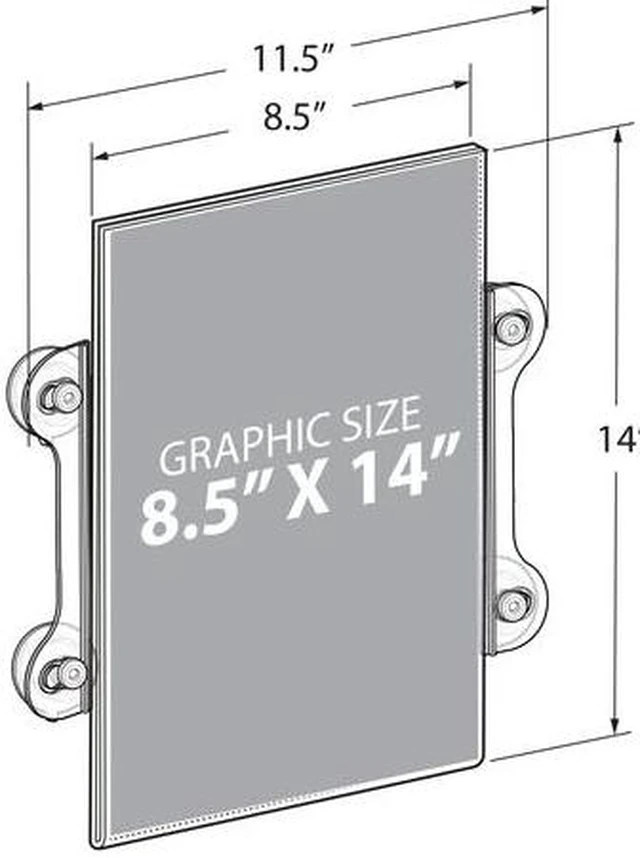 Alt view image 4 of 7 - AZAR DISPLAYS 106606 8.5"W x 14"H Sign Frame W/ suction cups, PK2