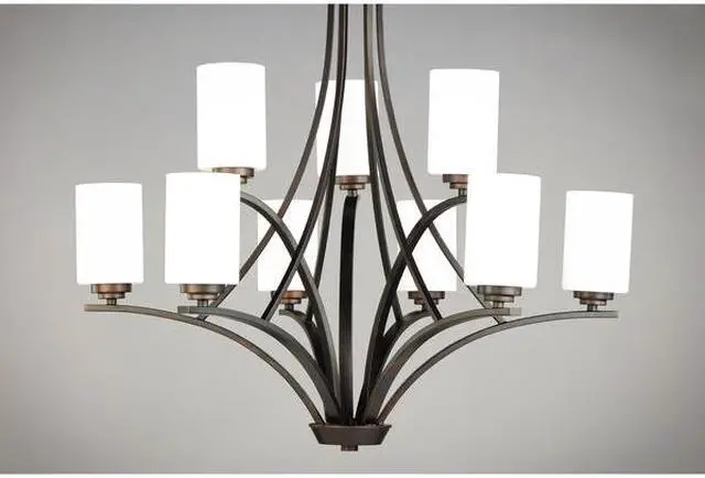 Alt view image 3 of 3 - MAXIM 20036SWOI Deven 9-Light 32" Wide Oil Rubbed Bronze Chandelier