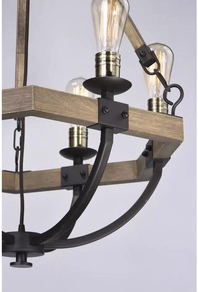 Alt view image 2 of 3 - MAXIM LIGHTING 20335WOBZ Lodge 6-Light 24" Wide Weathered Oak / Bronze