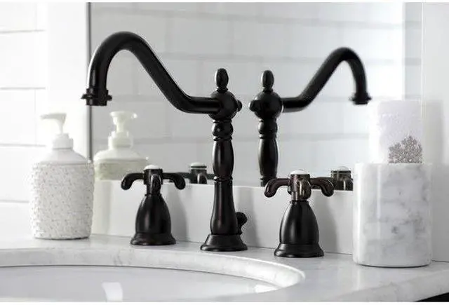 Alt view image 2 of 6 - KINGSTON BRASS KS1995TX KS1995TX 8" Widespread Bathroom Faucet, Oil Rubbed