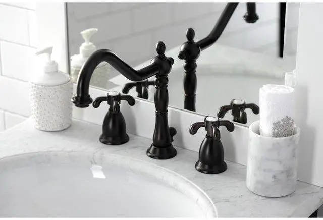 Alt view image 5 of 6 - KINGSTON BRASS KS1995TX KS1995TX 8" Widespread Bathroom Faucet, Oil Rubbed