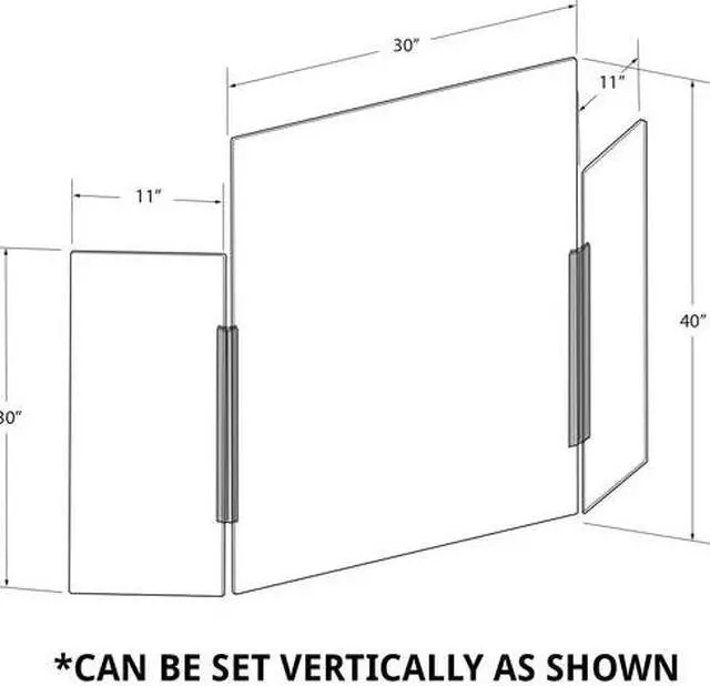 Alt view image 3 of 3 - AZAR DISPLAYS 176196-100 X-Large Tri Fold Clear Acrylic Plexiglass Shield PPE