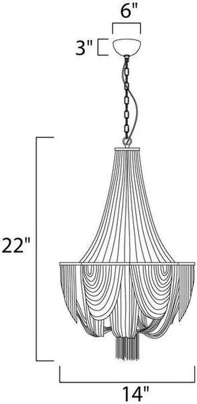 Alt view image 2 of 3 - MAXIM 21464NKPN Chantilly 6-Light 14" Wide Polished Nickel Chandelier