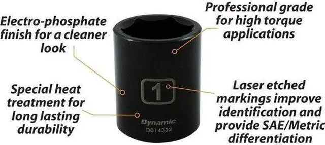 Alt view image 2 of 6 - DYNAMIC D018024 Tools 1/2" Drive 19 Pieces 6 Point Standard SAE Impact Socket
