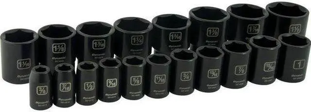 Alt view image 3 of 6 - DYNAMIC D018024 Tools 1/2" Drive 19 Pieces 6 Point Standard SAE Impact Socket