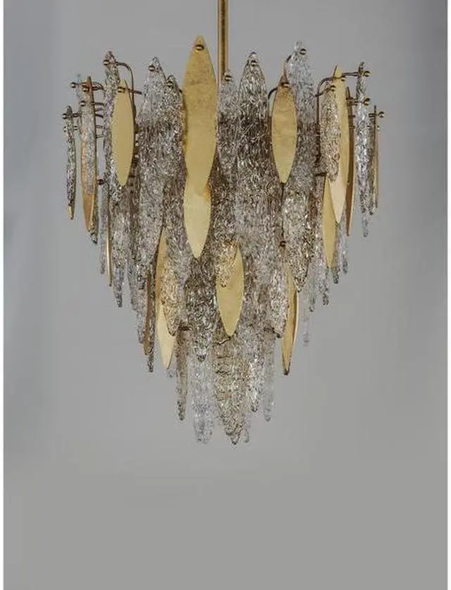 Alt view image 3 of 3 - MAXIM 32325CLCMPGL Majestic 12-Light 24" Wide Gold Leaf Chandelier