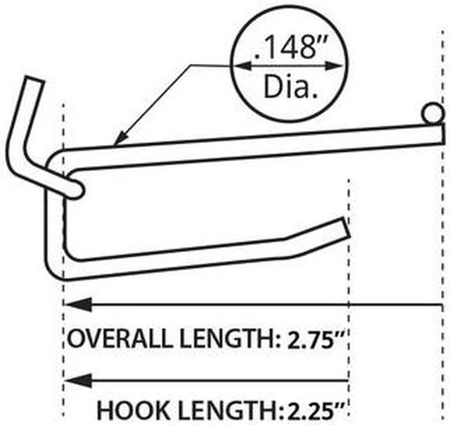 Alt view image 2 of 2 - AZAR DISPLAYS 700832-50PK 2" Metal Wire Flip Scan Hook (.148" Dia.), PK50
