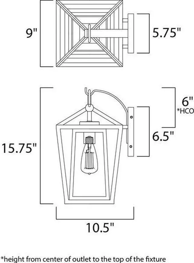 Alt view image 2 of 4 - MAXIM LIGHTING 3175CLBK Artisan 1-Light 9" Wide Black Outdoor Wall Sconce
