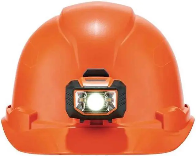 Alt view image 6 of 7 - ERGODYNE 8970-LED Orange Class E Hard Hat Cap w/Ratchet Su