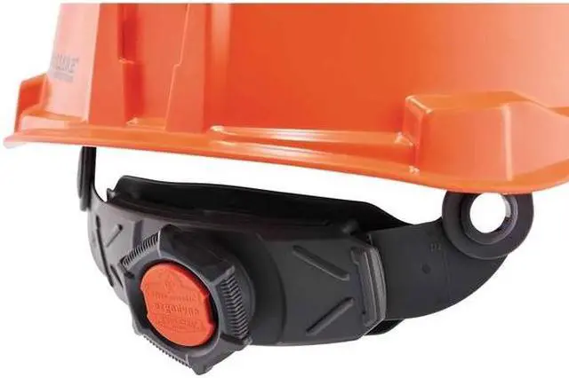 Alt view image 7 of 7 - ERGODYNE 8970-LED Orange Class E Hard Hat Cap w/Ratchet Su