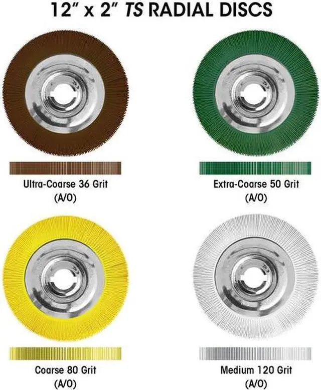 Alt view image 2 of 2 - DEDECO 1974 Sunburst Radial Bristle Discs 12 in X 2 in Straight Ts Yellow 80