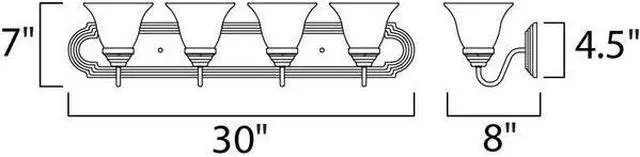 Alt view image 2 of 2 - MAXIM 8014MRSN Essentials 4-Light 30" Wide Satin Nickel Vanity Light