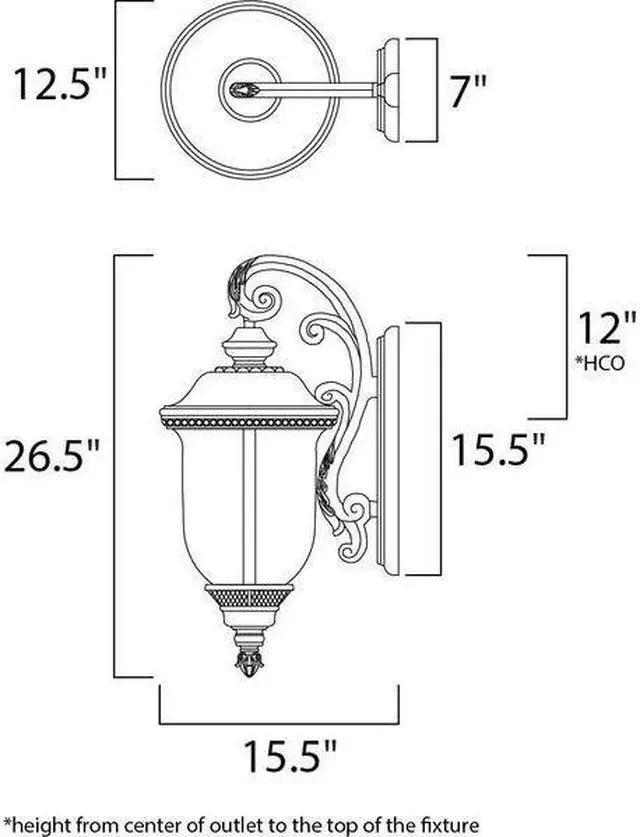 Alt view image 2 of 2 - MAXIM LIGHTING 3497WGOB Carriage House 3-Light 12.5" Wide Oriental Bronze