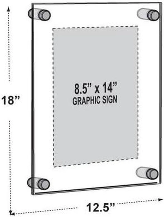 Alt view image 2 of 3 - AZAR DISPLAYS 105506 Standoff Sign Holder: 8.5"x14" Graphic Size.Overall