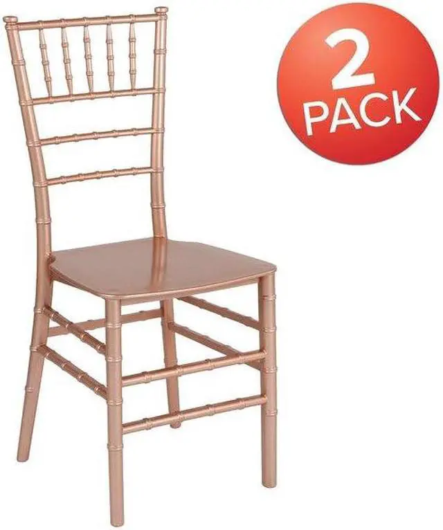 Alt view image 9 of 14 - Flash Furniture HERCULES PREMIUM Series Resin Chiavari Chair Gold 2 Pack (2LEGOLD) 2LEROSEM