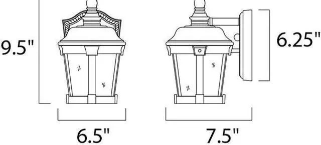 Alt view image 2 of 2 - MAXIM LIGHTING 40096CDBZ Dover VX 1-Light 6.5" Wide Bronze Outdoor Wall Sconce