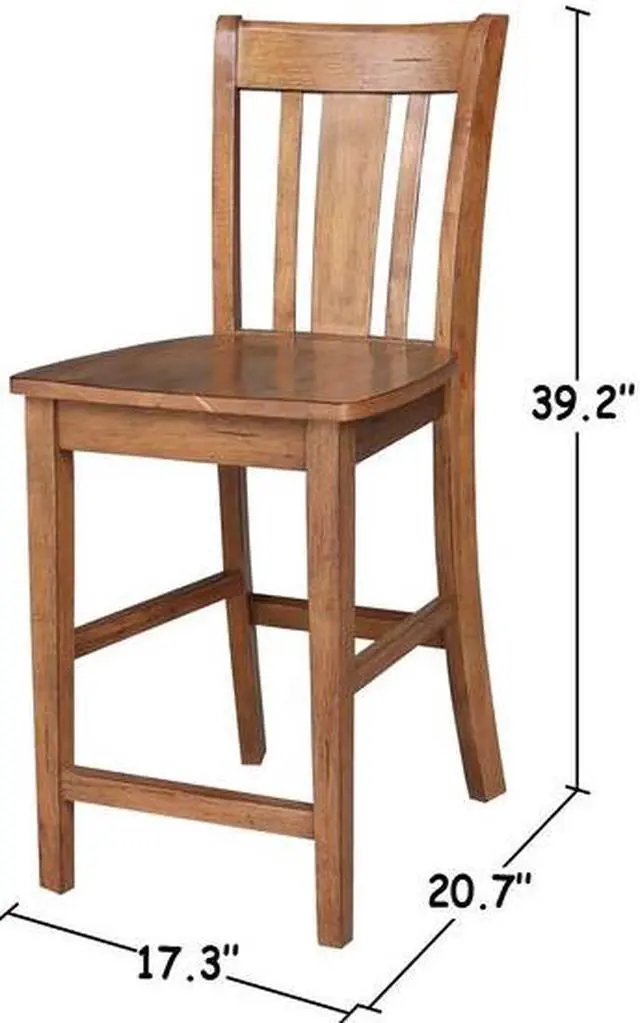 Alt view image 3 of 7 - WHITEWOOD INDUSTRIES S42-102 Solid Wood San Remo Counter Height Dining Stool -