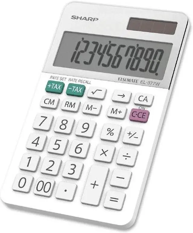 Alt view image 17 of 20 - Sharp EL-377WB Large Pocket Calculator 10-Digit LCD EL377WB
