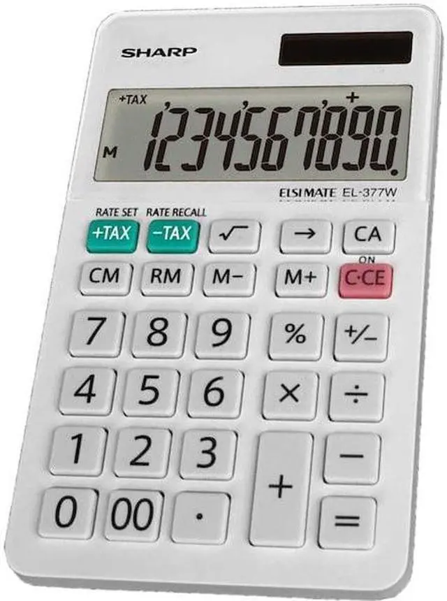 Alt view image 20 of 20 - Sharp EL-377WB Large Pocket Calculator 10-Digit LCD EL377WB
