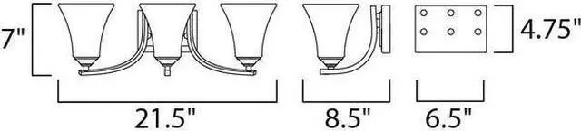Alt view image 2 of 2 - MAXIM LIGHTING 20100FTOI Aurora 3-Light 21.5" Wide Oil Rubbed Bronze Vanity