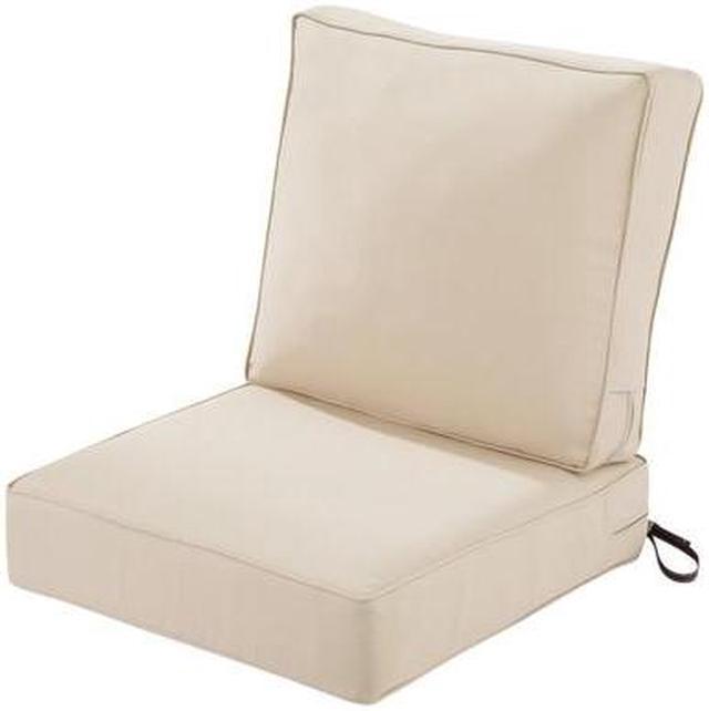 Classic Accessories Montlake FadeSafe Patio Dining Seat Cushion - 17 in. Antique Beige
