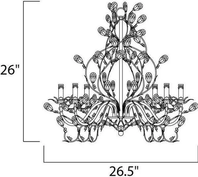 Alt view image 2 of 2 - MAXIM 2851EG Elegante 6-Light 26.5" Wide Etruscan Gold Chandelier