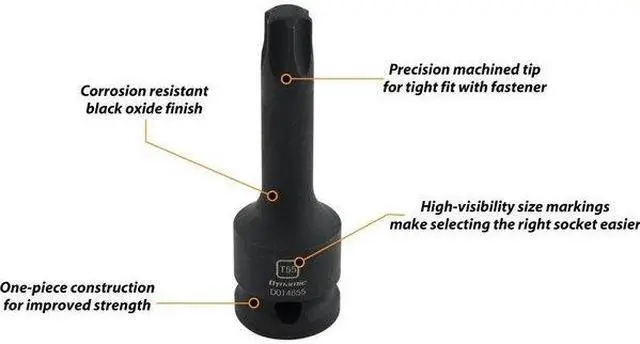 Alt view image 2 of 4 - DYNAMIC D014870 Tools 1/2" Drive Torx Hex Head, T70, Bit Impact Socket