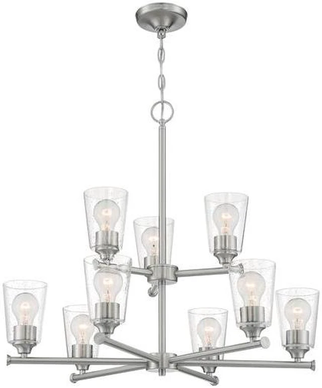 Alt view image 4 of 4 - NUVO 60/7189 Fixture, Chandelier, 9-Lght, Incandescent, 60W, 120V, A19, Medium