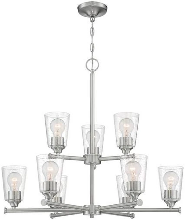 Alt view image 3 of 4 - NUVO 60/7189 Fixture, Chandelier, 9-Lght, Incandescent, 60W, 120V, A19, Medium