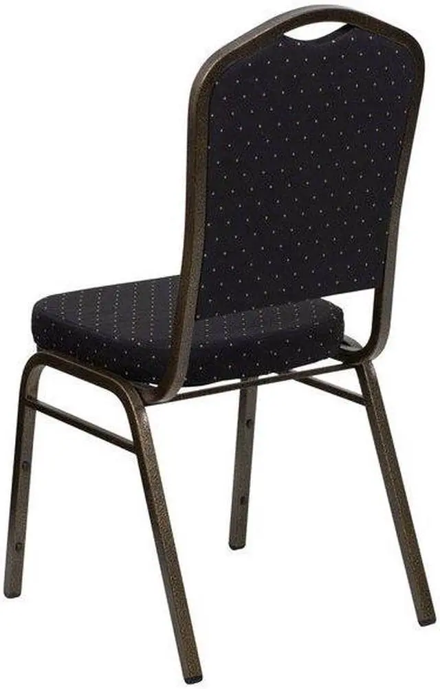Alt view image 6 of 7 - FLASH FURNITURE 4-FD-C01-GOLDVEIN-S0806-GG Black Fabric Banquet Chair,PK4