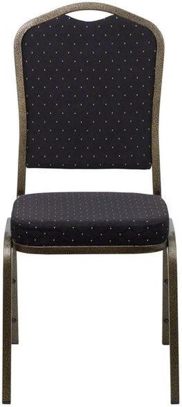 Alt view image 7 of 7 - FLASH FURNITURE 4-FD-C01-GOLDVEIN-S0806-GG Black Fabric Banquet Chair,PK4
