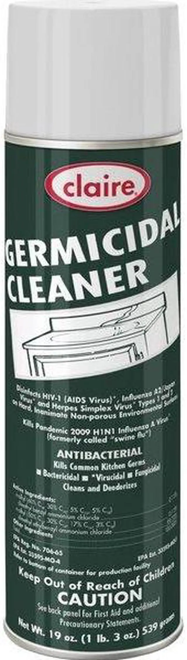 Alt view image 6 of 7 - SPRAYWAY CL873 Germicidal Disinfectant Cleaner, 20 oz. Aerosol Can, Unscented