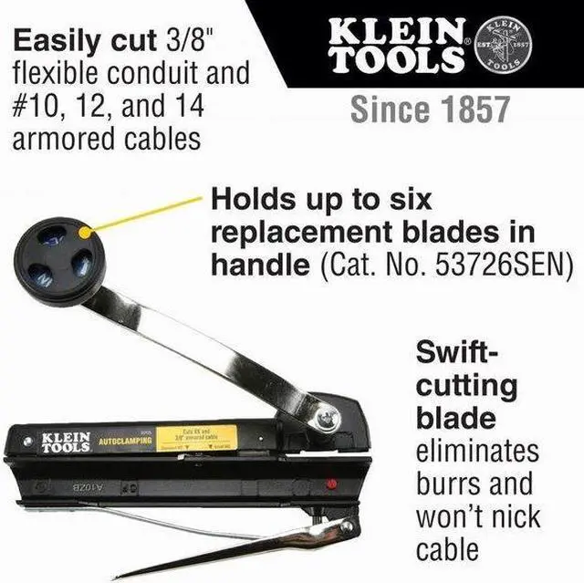 Alt view image 7 of 7 - KLEIN TOOLS 53725 Armored and BX Cable Cutter