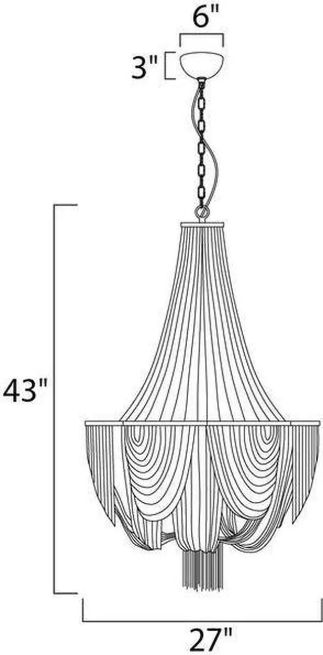Alt view image 2 of 3 - MAXIM 21466NKPN Chantilly 12-Light 27" Wide Polished Nickel Chandelier