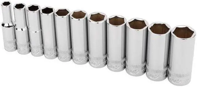 Alt view image 3 of 5 - INGERSOLL-RAND 752049X 11 Piece 3/8 Inch Drive Deep Socket Set - Metric 6-Pt