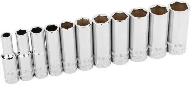 Alt view image 4 of 5 - INGERSOLL-RAND 752049X 11 Piece 3/8 Inch Drive Deep Socket Set - Metric 6-Pt