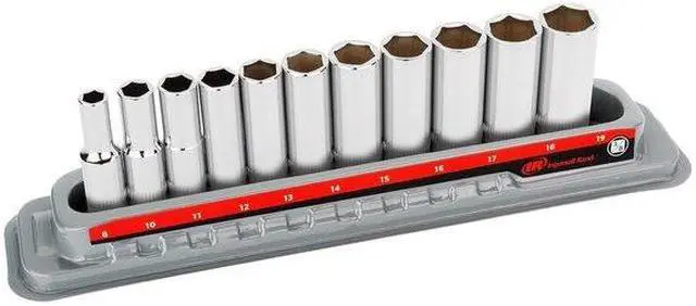 Alt view image 5 of 5 - INGERSOLL-RAND 752049X 11 Piece 3/8 Inch Drive Deep Socket Set - Metric 6-Pt
