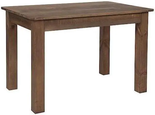 Alt view image 16 of 20 - 46" x 30" Rectangular Antique Rustic Solid Pine Farm Dining Table