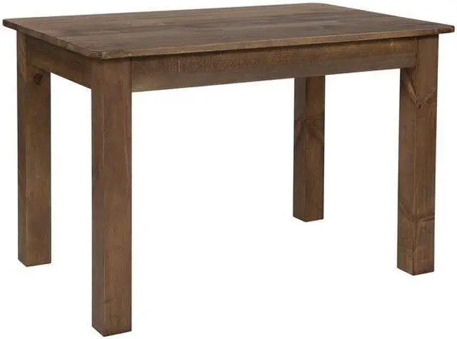 Alt view image 20 of 20 - 46" x 30" Rectangular Antique Rustic Solid Pine Farm Dining Table