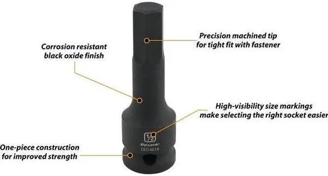 Alt view image 2 of 5 - DYNAMIC D014616 Tools 1/2" Drive SAE Hex Head, 1/2", Bit Impact Socket