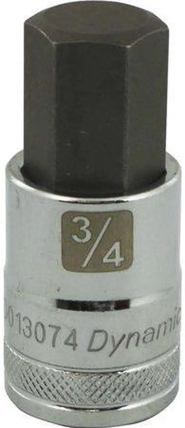 Main image of DYNAMIC D013074 Tools 1/2" Drive SAE Hex Head, 3/4" Bit Standard Length, Chrome