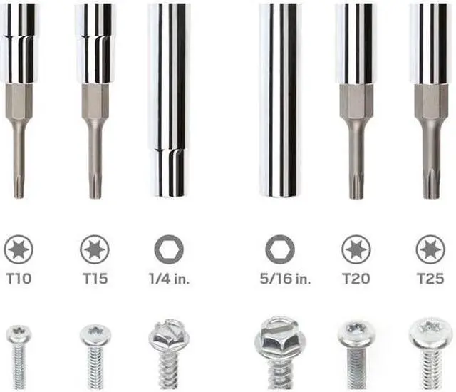 Alt view image 6 of 7 - TEKTON DMS18012 6-in-1 Torx Driver (T10 x T15, T20 x T25, Red)